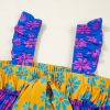 Women's Blue Floral Colorblock Flutter Straps Flowy Tank Top for Summer - Image 6