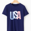 Women's Blue USA Graphic July 4th Crew Neck T-Shirt - Perfect for Independence Day - Image 9