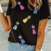 Women's Black Sequined Bow Graphic Tee - Perfect for Country Music Festivals - Image 8