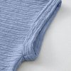 Women's Myosotis Blue Solid Color Textured Crinkle Short Sleeve T-Shirt Dress - Image 9