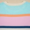 Women's Multicolor Striped Color Block Flutter Sleeve Short Sleeve Sweater Top - Image 11