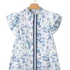 Women's Sky Blue Floral Print Ruffled Short Sleeve Blouse – Stylish Summer Top - Image 12