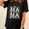 Women's Black MAMA Artistic Graphic Tee - Casual Short Sleeve T-Shirt - Image 6