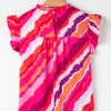 Women's Rose Abstract Print Shirred Yoke Ruffled Blouse - Lightweight Casual Top - Image 6