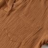Women's Chestnut Crinkle Textured Polo Shirt and High Waist Shorts Set - Image 6