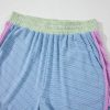 Women's Beau Blue Corded Knit Color Block Round Neck Cap Sleeve 2-Piece Short Set - Image 12