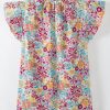 Women's Multicolour Floral Pleated Detail Flutter Sleeve Blouse - Summer Essential - Image 9