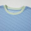 Women's Beau Blue Corded Knit Color Block Round Neck Cap Sleeve 2-Piece Short Set - Image 10