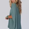 Women's Moonlight Jade Oversized Ribbed Knit V Neck Dolman Short Sleeve Top - Image 5