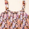 Women's Black Floral Print Smocked High Waist Square Neck Jumpsuit for Spring Events - Image 6