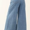 Women's Dusk Blue Medium Wash Super Wide Leg Denim Pants - High Waist Casual Jeans - Image 2