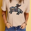 Women's Khaki Sequin Rodeo Graphic Crewneck Tee - Western Inspired Casual Top - Image 6