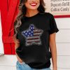 Women's Black Flag Inspired Rhinestone Star Graphic T-Shirt - Image 3