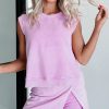 Women's Phalaenopsis 2-Piece Mineral Wash Cotton Tank Top and Lined Split Skirt Set - Image 7