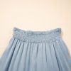 Women's Beau Blue Tiered Smocked High Waist Denim Maxi Skirt - Flattering and Elegant Casual Wear - Image 9