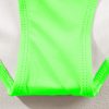 Women's Green Striped Patchwork High Waist Bikini Swimsuit with Spaghetti Straps - Image 14