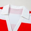 Women's Red Stripe Color Block V Neck Dolman Short Sleeve Top - Image 6