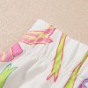 Women's White Bow Print Pull-On Casual Shorts with Elastic Waist - Image 7