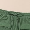 Women's Green Flap Pocket Casual Drawstring Shorts for Summer - Image 13