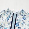 Women's Sky Blue Floral Print Ruffled Short Sleeve Blouse – Stylish Summer Top - Image 10