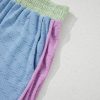Women's Beau Blue Corded Knit Color Block Round Neck Cap Sleeve 2-Piece Short Set - Image 15