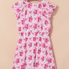 Women's Multicolour Floral Print V Neck Mini Dress with Bow Knot Detail - Image 5