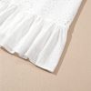 Women's White Floral Eyelet Embroidered Sleeveless Shift Dress for Summer - Image 9