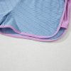 Women's Beau Blue Corded Knit Color Block Round Neck Cap Sleeve 2-Piece Short Set - Image 16