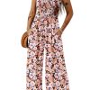 Women's Black Floral Print Smocked High Waist Square Neck Jumpsuit for Spring Events - Image 12