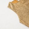 Women's Gold Metal Textured Round Neck Casual Tank Top for Festivals - Image 9