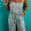 Women's Green Bohemian Floral Ruffle Bottom Spaghetti Strap Jumpsuit for Summer - Image 6