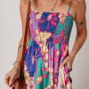 Women's Purple Floral Print Shirred Spaghetti Strap Loose Maxi Dress - Effortlessly Chic Summer Dress - Image 5