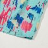 Women's Sky Blue Abstract Print Short Puff Sleeve Tiered Maxi Dress - Image 13