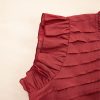 Women's Red Dahlia Solid Color Pleated Detail Ruffle Short Sleeve Blouse - Image 8