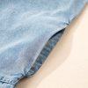 Women's Real Teal Bowknot Neck Sleeveless Ruffled Chambray Mini Dress - Image 11