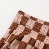 Women's Khaki Checkered High Waist Loose Casual Pants - Trendy Wide Leg Style - Image 16