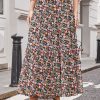 Women's Brown Leopard Floral Reversible Ruffle Hem Maxi Skirt - Elegant & Versatile - Image 10