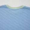 Women's Beau Blue Corded Knit Color Block Round Neck Cap Sleeve 2-Piece Short Set - Image 11