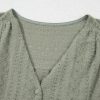Elegant Laurel Green Flutter Sleeve Lace V Neck Shirt for Women - Image 12
