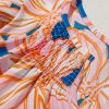 Charming Women's Orange Summer Flower Print Blouse with Ruffle Sleeves - Image 13