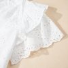 Women's White Broderie Anglaise Ruffle Short Sleeve Blouse - Perfect for Summer - Image 12