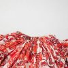Women's Red Vintage Floral Ruffle Sleeve V Neck Blouse - Lightweight Chiffon Summer Top - Image 12