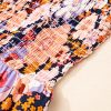 Women's Black Floral Print Smocked High Waist Square Neck Jumpsuit for Spring Events - Image 7