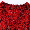 Fiery Red Floral Print Plus Size Shift Top with Ruffle Sleeves - Image 9