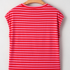 Women's Red Stripe Sequin 'America' Letter Patched Cap Sleeve Top - Image 8