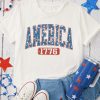 Women's White Independence Day Graphic Tee - AMERICA 1776 Star Print - Image 3