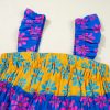 Women's Blue Floral Colorblock Flutter Straps Flowy Tank Top for Summer - Image 8