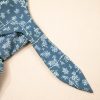 Women's Blue Floral Print Spaghetti Strap Knot Detail High Waist Flared Mini Dress - Image 11