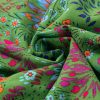 Women's Vibrant Green Floral Tie Split Neck Ruffled Tiered Short Dress - Image 15