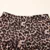Women's Brown Leopard Floral Reversible Ruffle Hem Maxi Skirt - Elegant & Versatile - Image 26